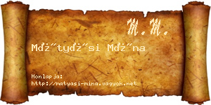 Mátyási Mína névjegykártya